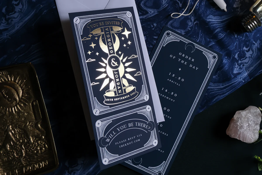 Spooky Tarot-Style Wedding Invitations with RSVP
