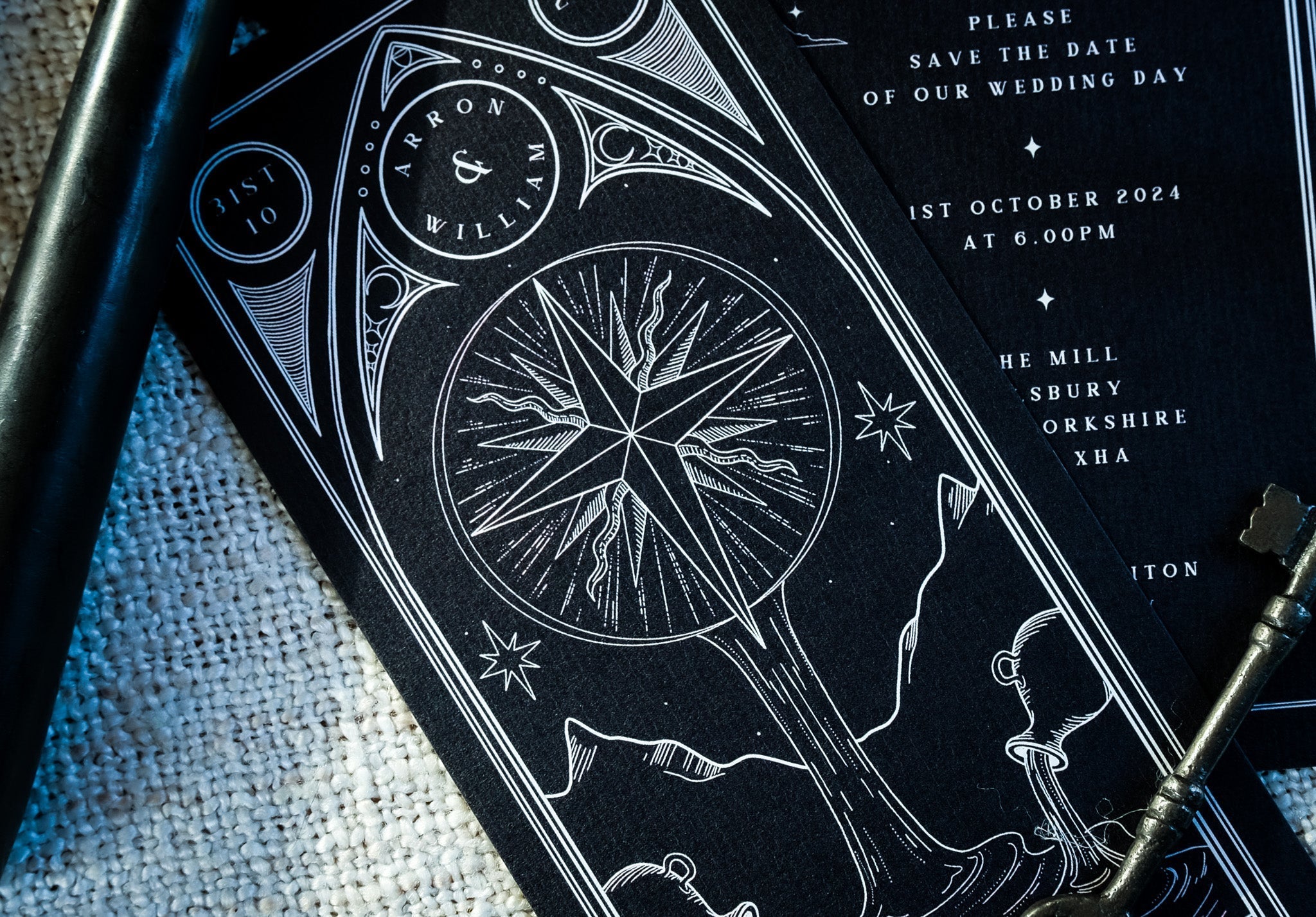 The Star Tarot | Celestial Save the Date Card | Gothic Alternative Wedding Stationery