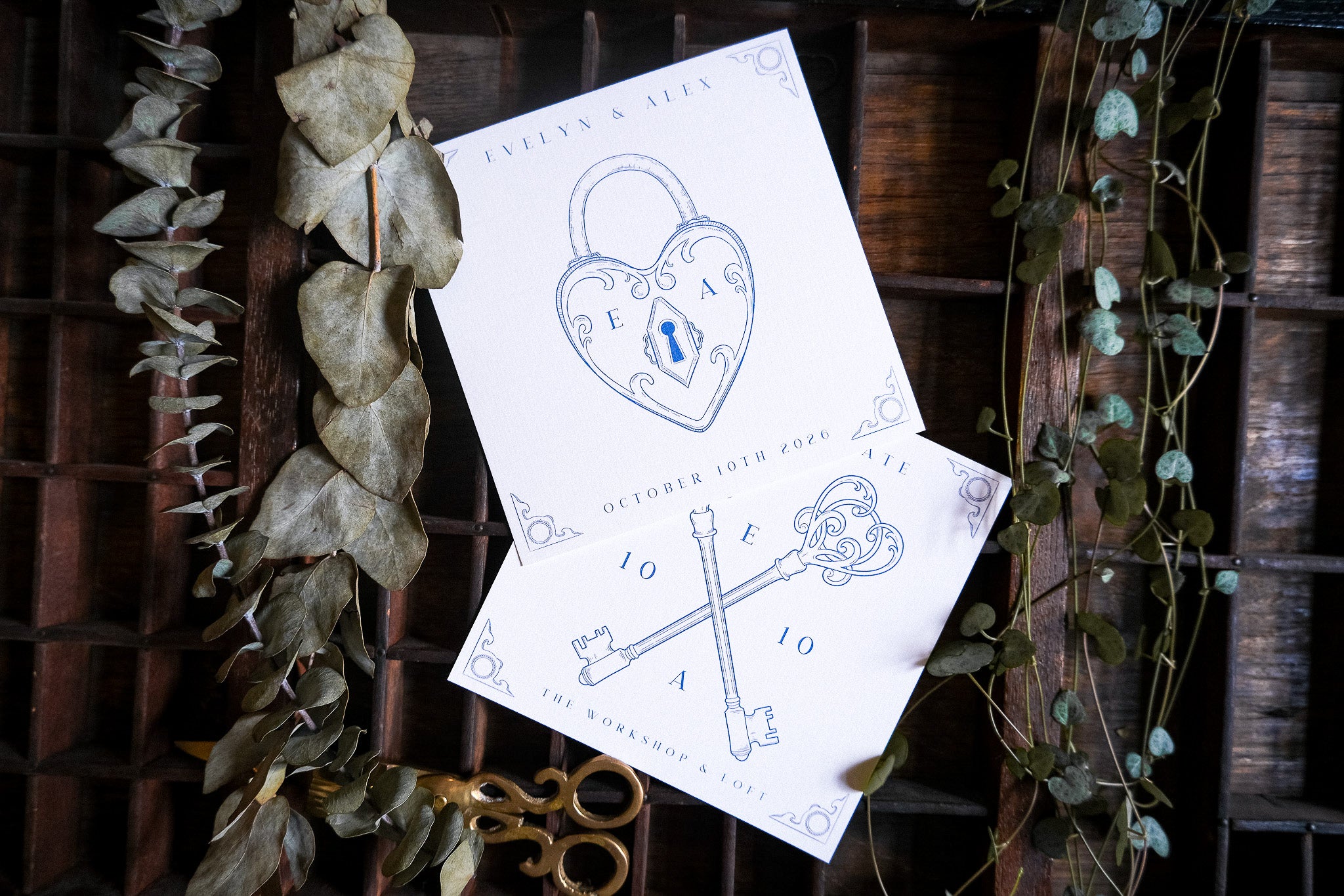Lock & Key Save The Date Card