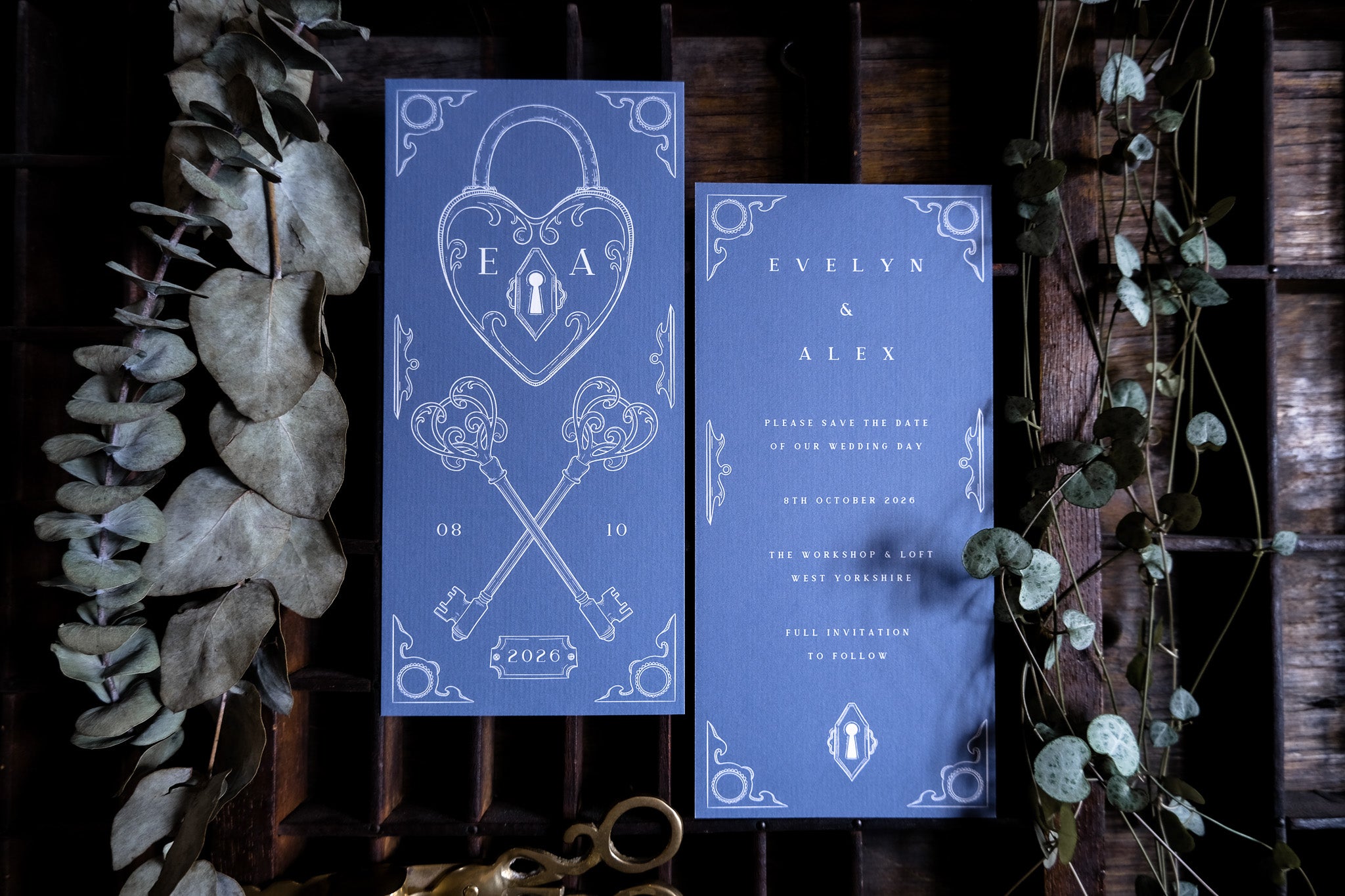 Lock & Key Save The Date Card