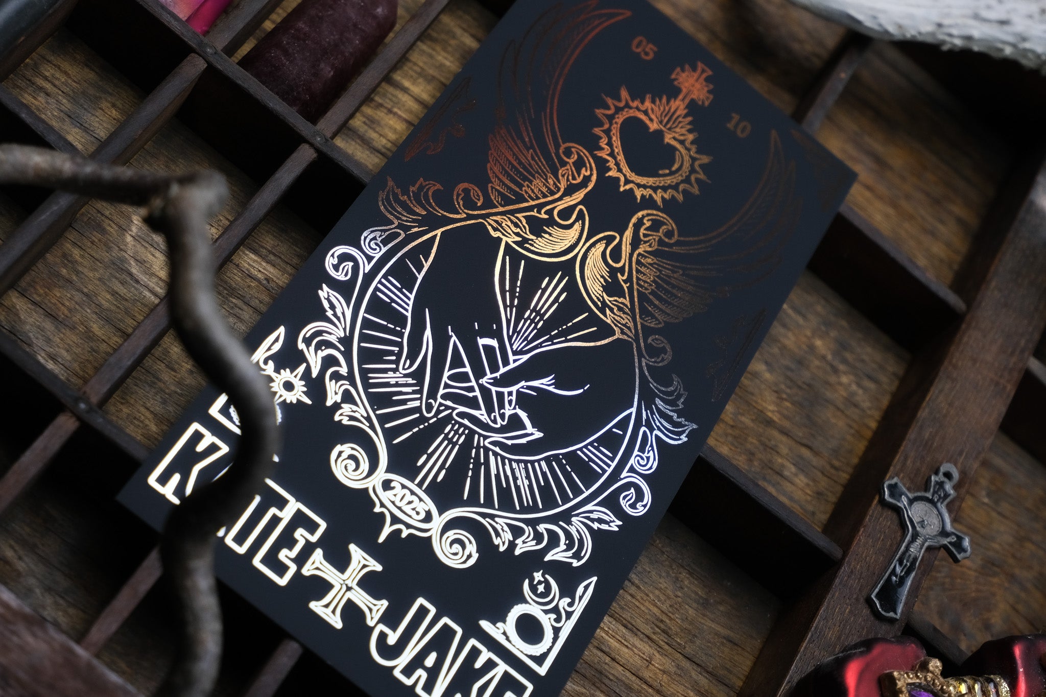 'Star-Crossed Lovers' Foiled Save the Date Cards