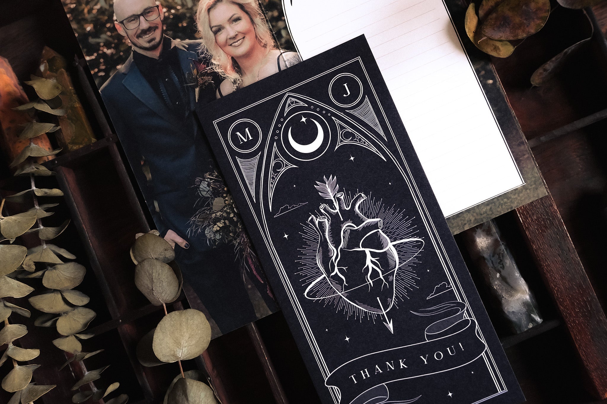 Bleeding Heart Wedding Thank You Cards – Personalised with Your Photograph