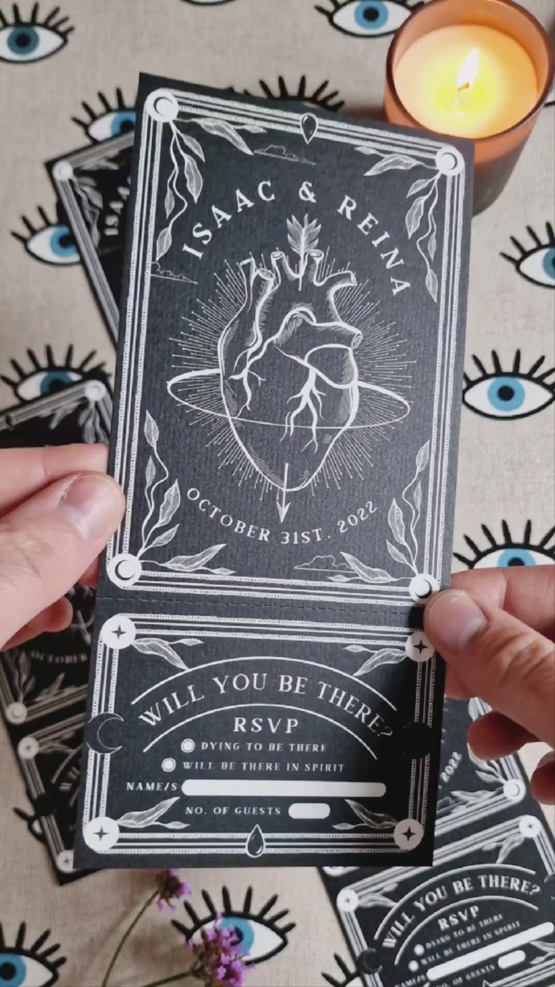 'The Bleeding Heart' Tarot Full Invitation with RSVP