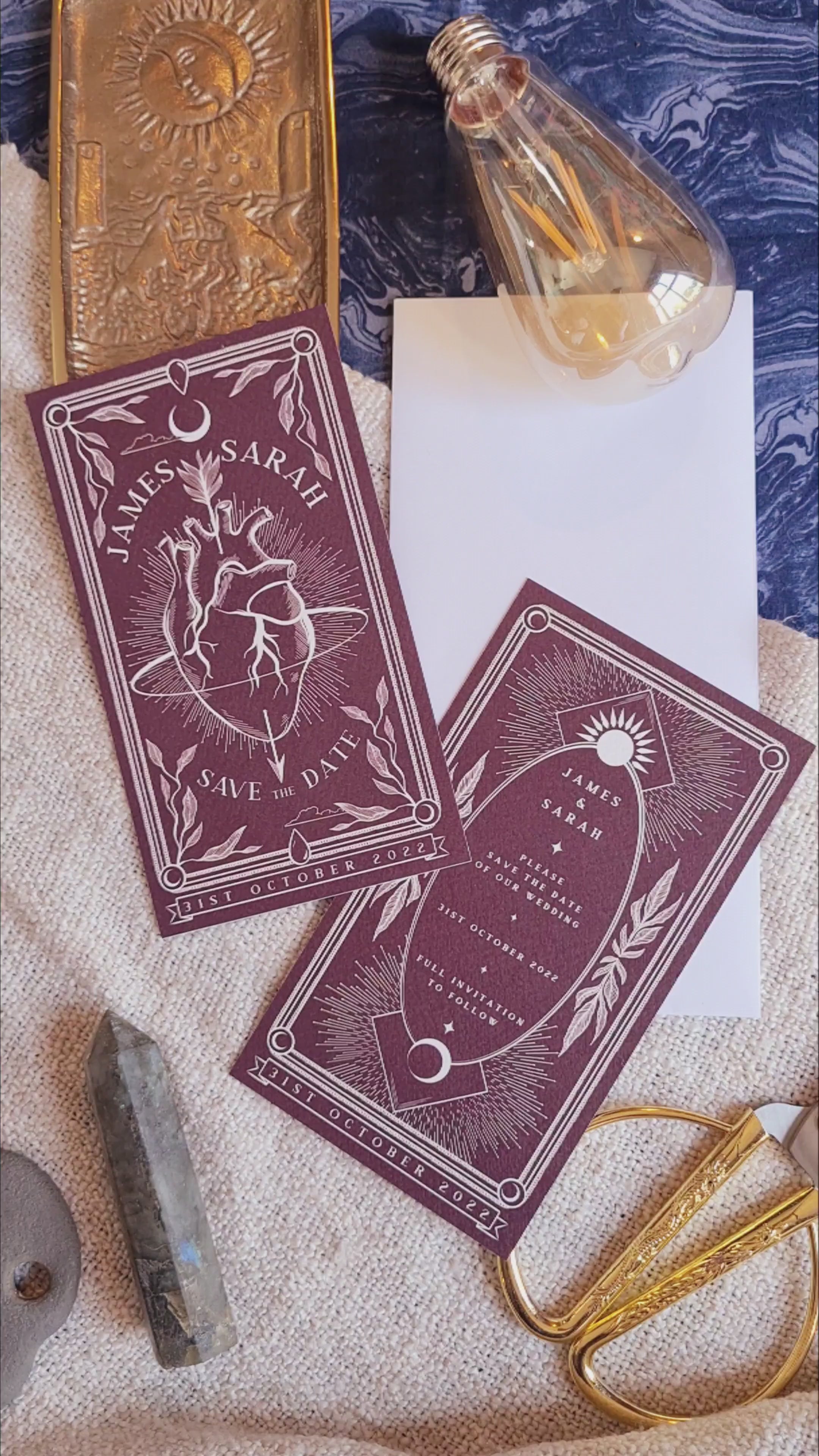 'The Bleeding Heart' Tarot Save The Date Card