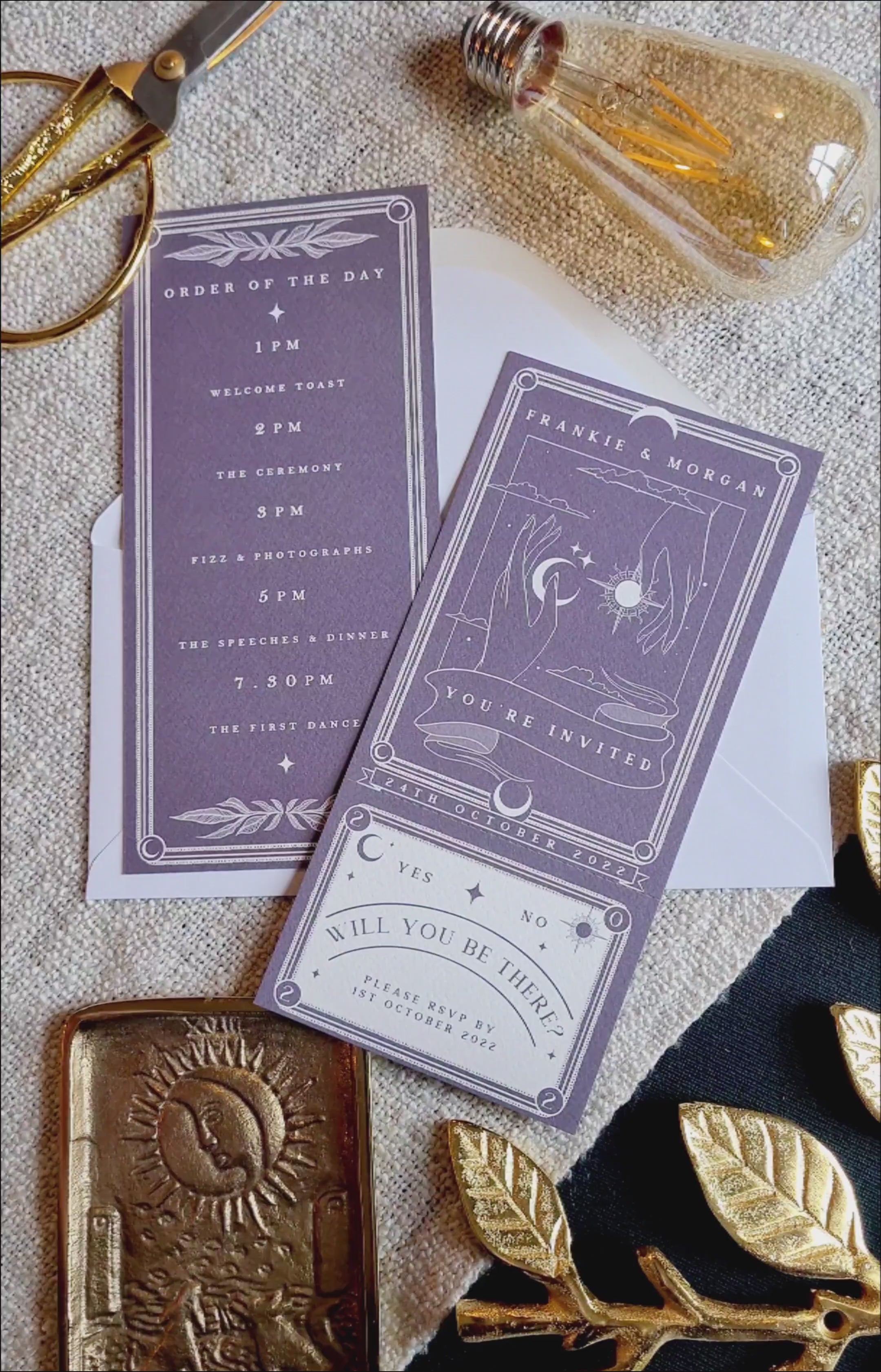 'Sun & Moon' Tarot Full Invitation with RSVP