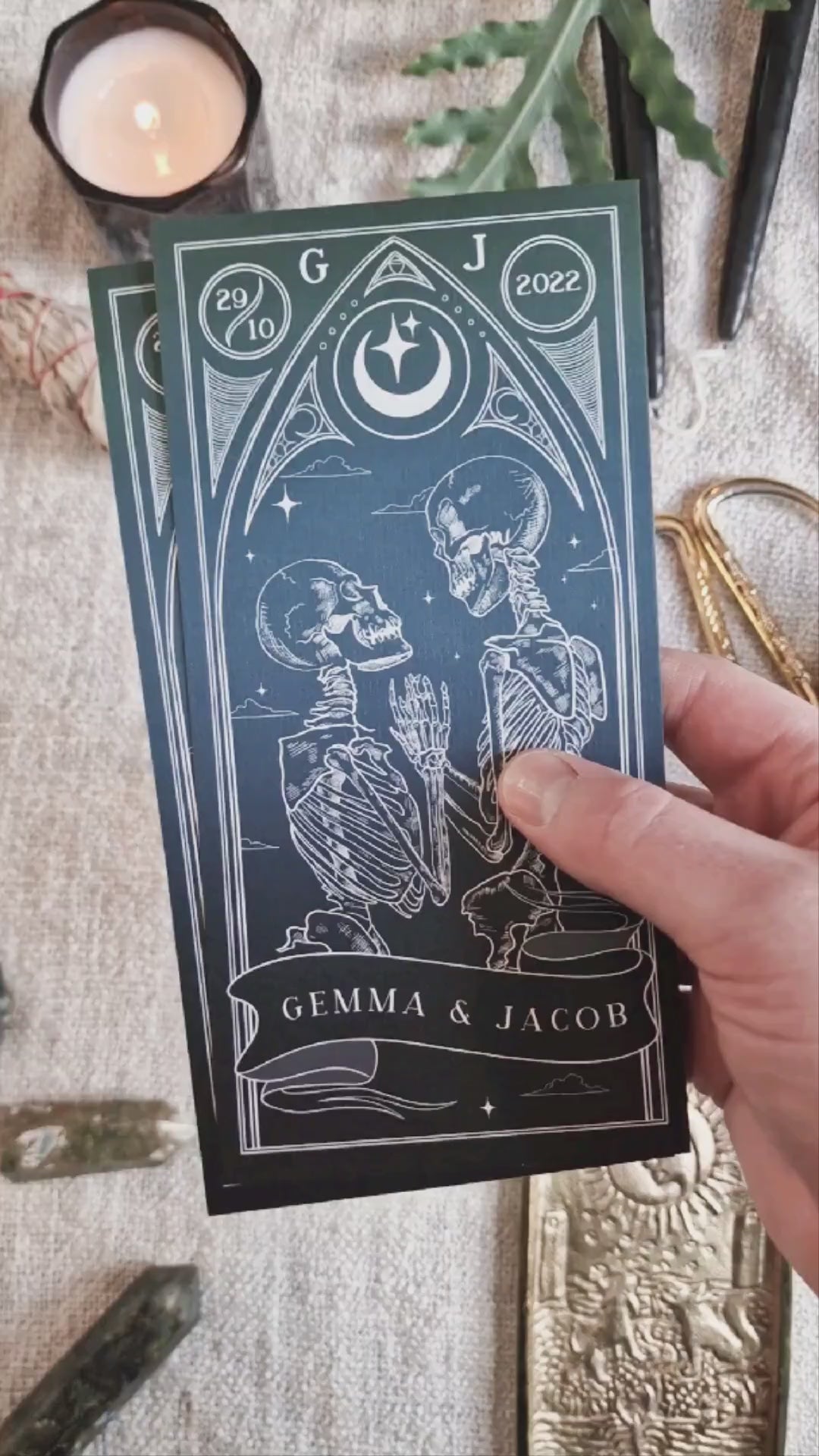 'Til Death Do Us Part' Lovers Tarot Save The Date Card