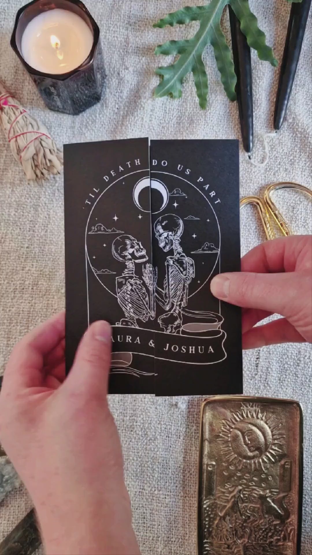 Skeleton Lovers 'Til Death Do Us Part Gatefold' Wedding Invitation