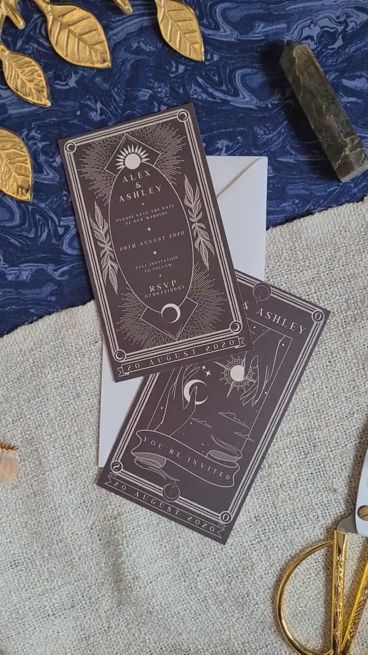 'Sun & Moon' Tarot Save The Date Card