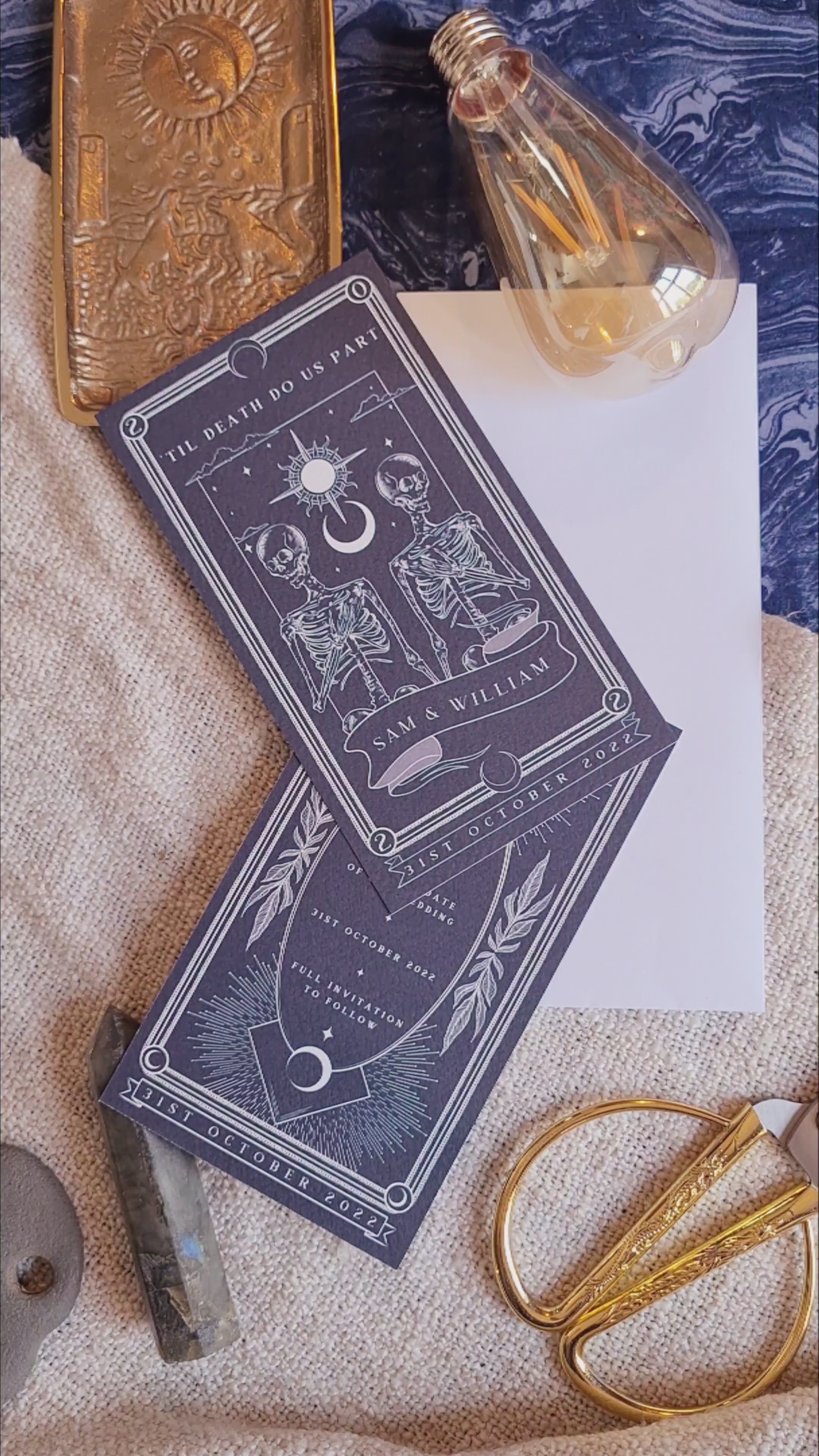 'Til Death Do Us Part' Tarot Save The Date Card