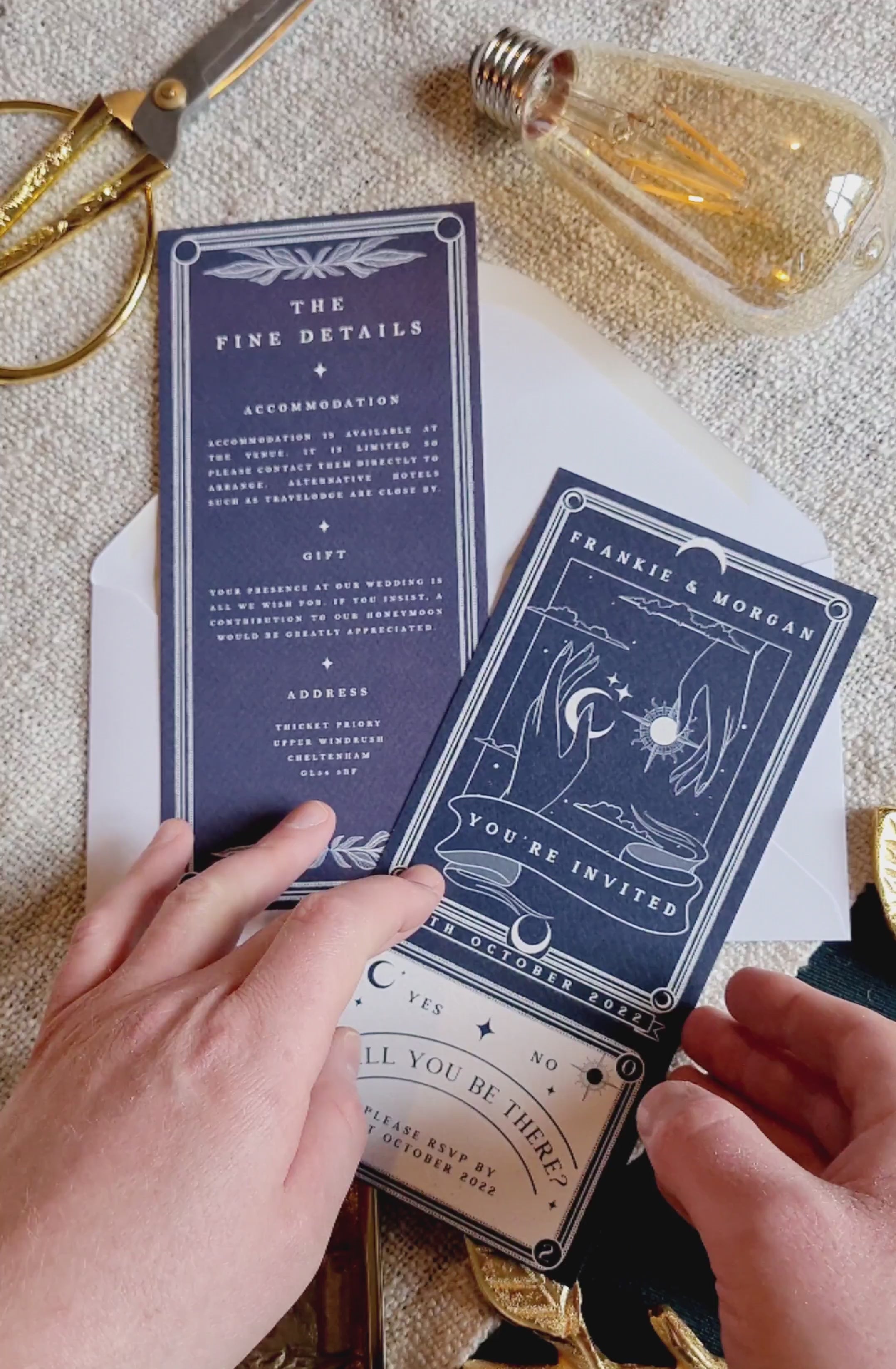 'Sun & Moon' Tarot Full Invitation with RSVP