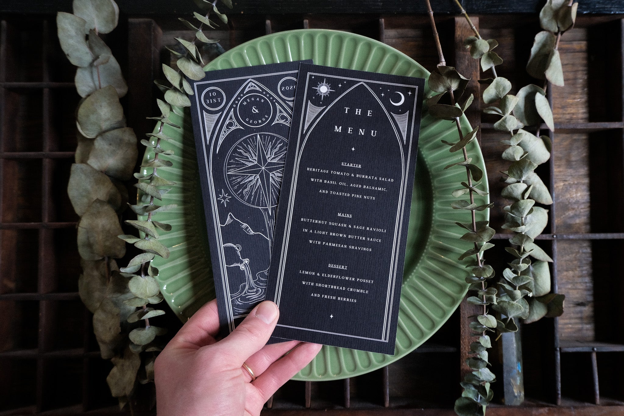The Star Tarot Wedding Menu Cards – Celestial Wedding Table Menu