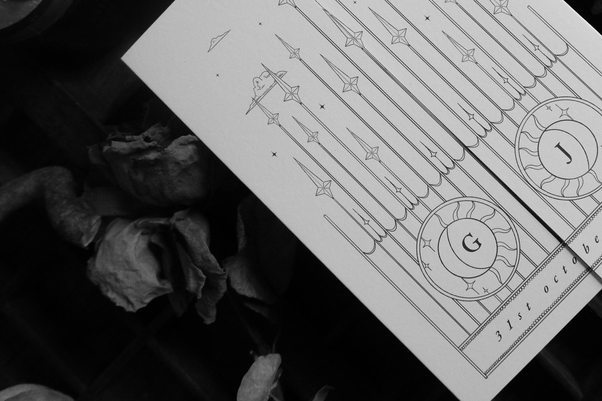 ‘Candle & Key’ Gatefold Wedding Invitation – Gothic-Inspired Alternative Wedding Stationery