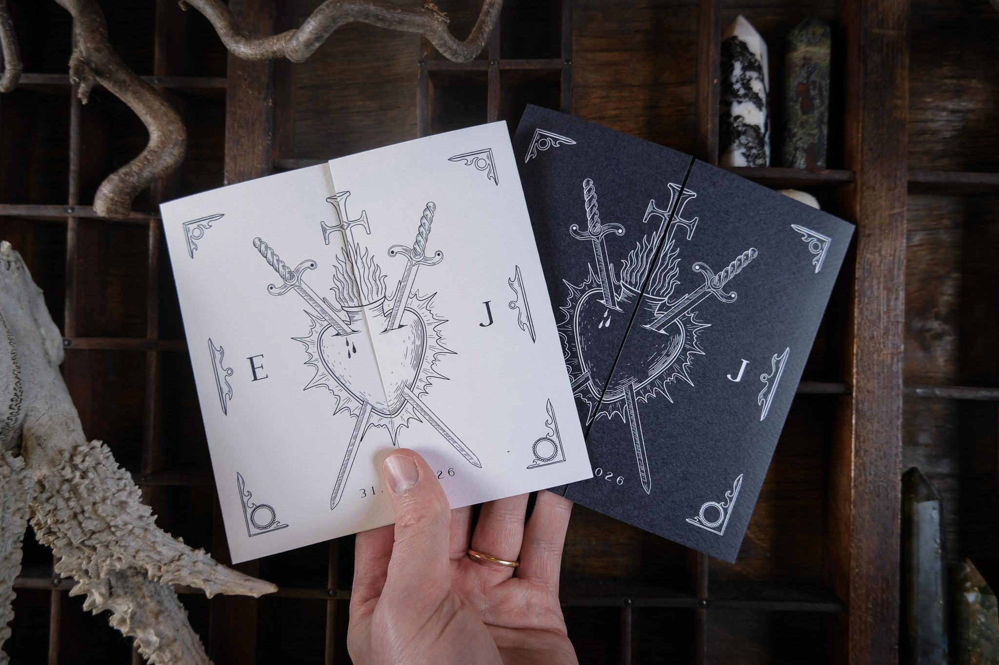 'Star-Crossed Lovers' Gatefold Wedding Invitations