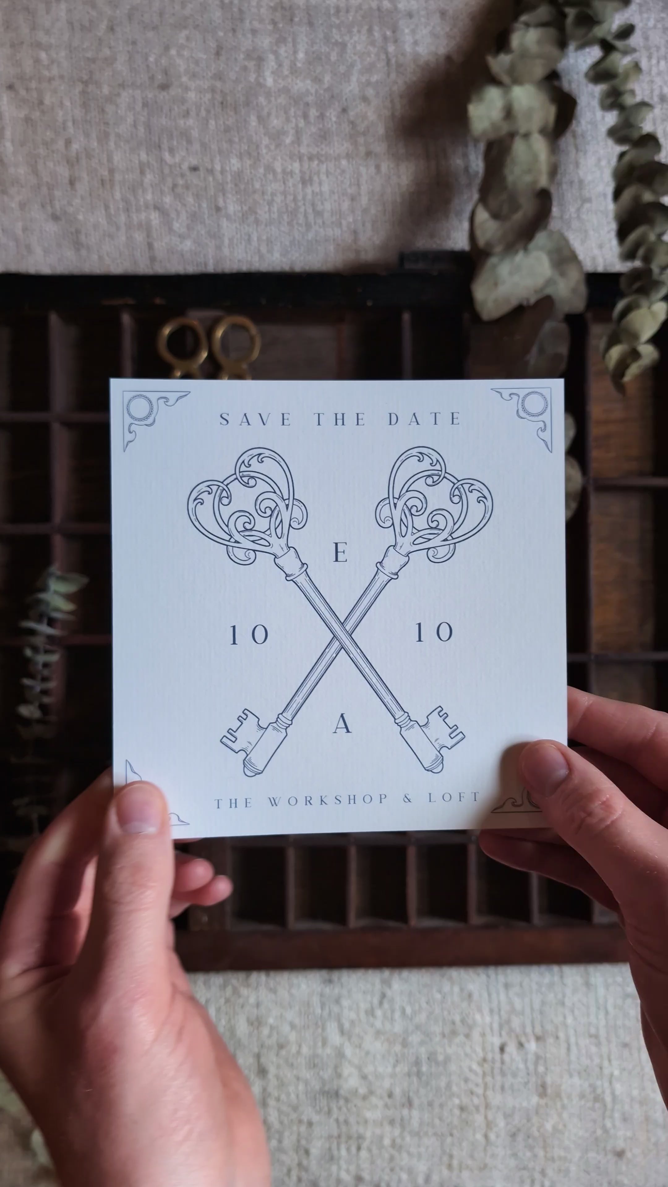 Lock and Key Secret Garden Vintage Save the Date Cards | Birdhouse197