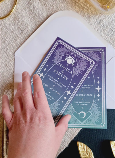 'Dusk & Dawn' Tarot Save The Date Card