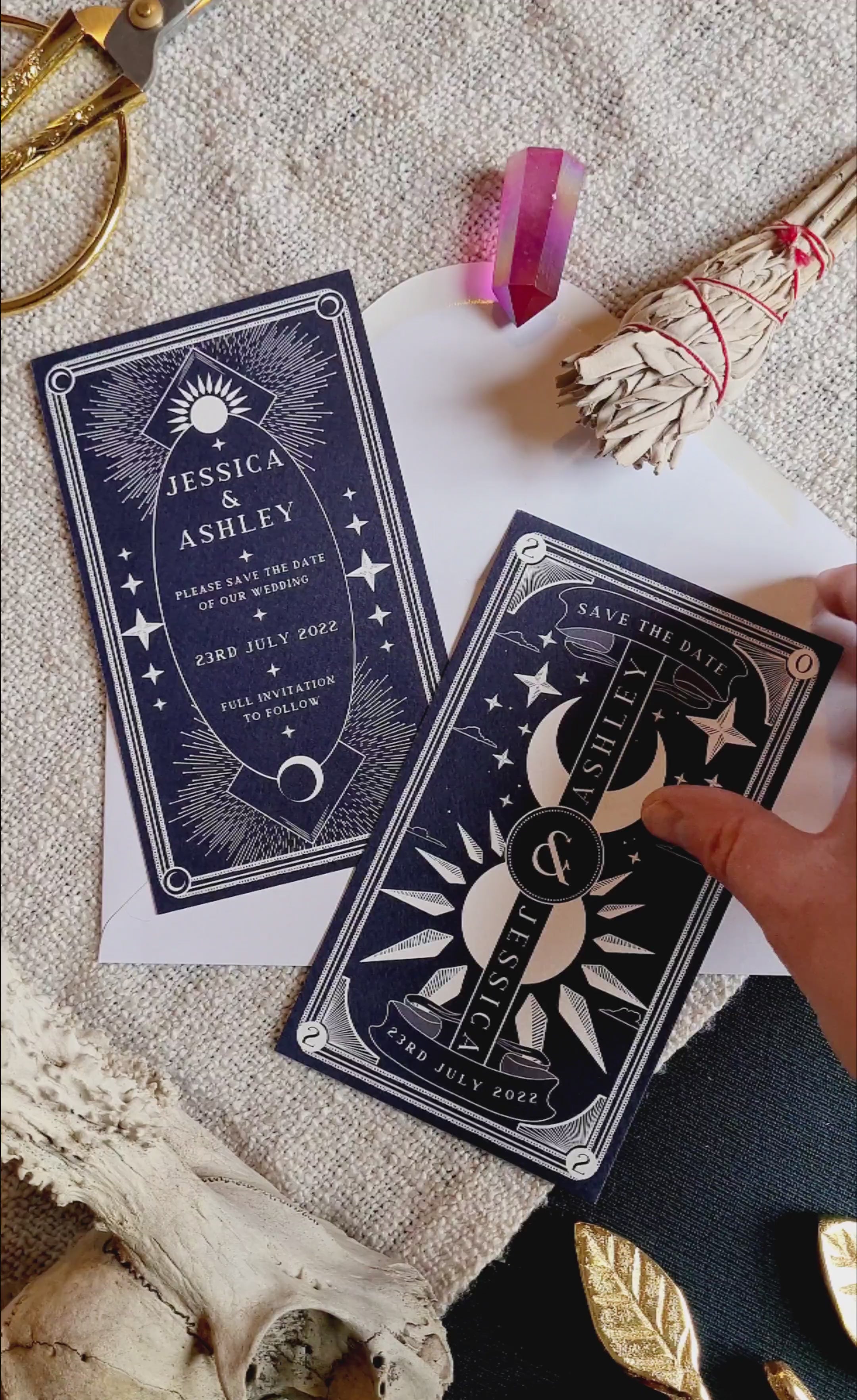 'Dusk & Dawn' Tarot Save The Date Card