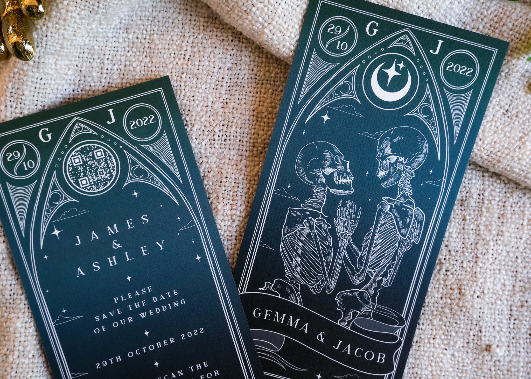 'Til Death Do Us Part' Lovers Tarot Save The Date Card