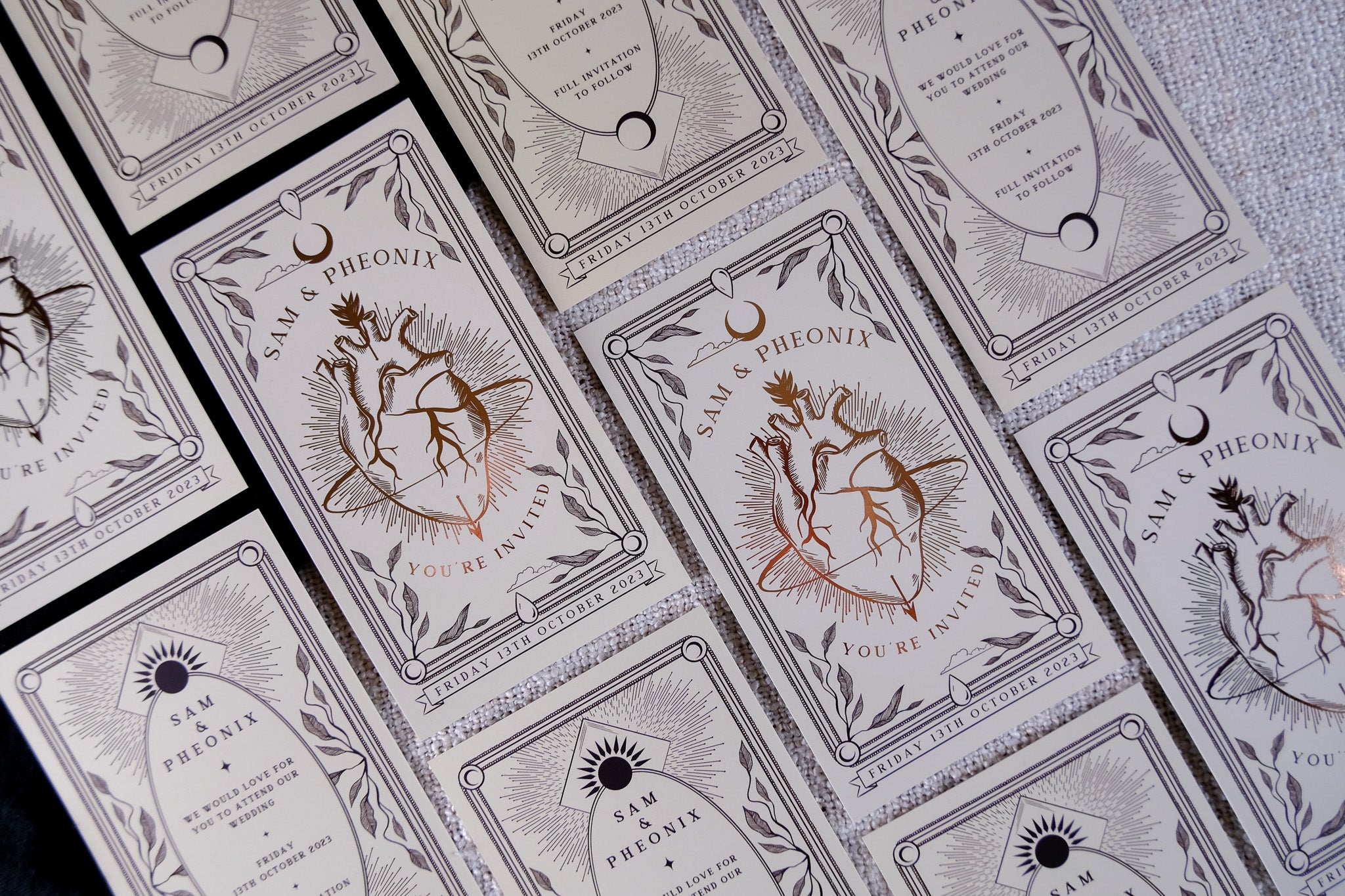 'The Bleeding Heart' Foiled Tarot Card Save The Date